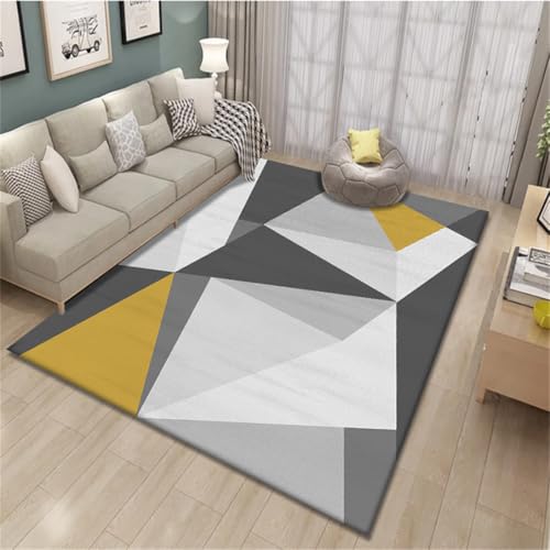 RUGMRZ Teppich Tür 170X240Cm Couch 36 Grau Schlafzimmer Wohnzimmer Einfache Heimwettgeometrie Weiß Schreibtischstuhl Flur Waschbar von RUGMRZ