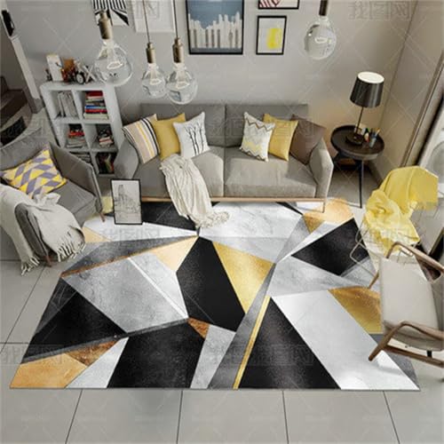 RUGMRZ Teppich Unter Esstisch 100X200Cm Sale 5 Schwarz Moderne Minimalistische Geometrische Wohnzimmer Rechteck Haushalt Outdoorteppich Klein von RUGMRZ