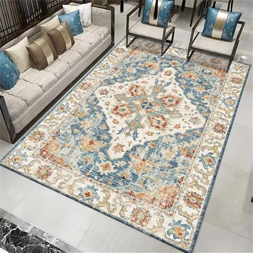 RUGMRZ Teppich Unter Esstisch 100x120CM mädchen antirutsch Blau EIN Teppich, der leicht zu waschen und pflegen ist. waschbarer nach maß von RUGMRZ
