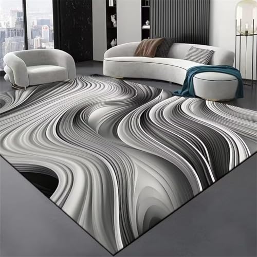 RUGMRZ Teppich Vorleger 300X400Cm Flur Eingangsbereich 14 Grau Sitzecke Küchenvorleger Minimalistisches Wohnzimmer Minimalistische Linien Couchtisch Sofa Schlafzimmer von RUGMRZ