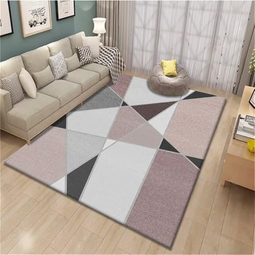 RUGMRZ Teppich Vorleger Teppich Läufer Rosa grau geometrisches Design Sofa kann angepasst Werden Bad Matte 160x220cm RUGMRZ Teppich Vorleger Teppich Läufer Rosa grau geometrisches Design Sofa kann angepasst Werden Bad Matte 160x220cm von RUGMRZ