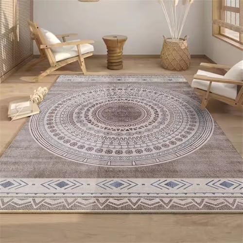 RUGMRZ Teppich Vorzimmer 100x120CM blau bettumrandung Tisch esszimmer Brauner geometrischer Vintage-Teppich unter esstisch Auslegware Couch RUGMRZ Teppich Vorzimmer 100x120CM blau bettumrandung Tisch esszimmer Brauner geometrischer Vintage-Teppich unter esstisch Auslegware Couch von RUGMRZ