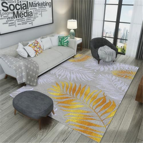 RUGMRZ Teppich Waschbar In Waschmaschine 120X160Cm Baby Grau Carpet Living Room Esstisch Groß Kinderfedermuster Schlafzimmer Wohnzimmer Verschiedene von RUGMRZ