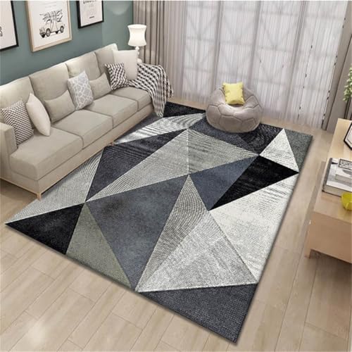 RUGMRZ Teppich Waschbar In Waschmaschine 50X80Cm Antirutsch 35 Schwarz Schlafzimmer Wohnzimmer Einfache Heimwettgeometrie Grau Arbeitszimmer Bürostuhl Geeignet von RUGMRZ