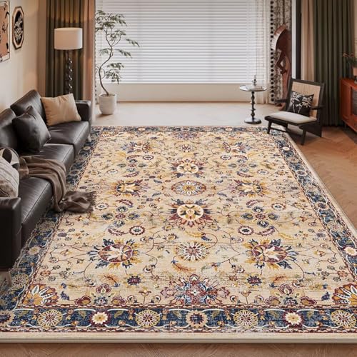 RUGMRZ Teppich Waschbar rutschfest Khaki 120x160cm,Kurzflor,Retro für Couchtisch,Leseecke Kinderzimmer,Bürostuhl von RUGMRZ
