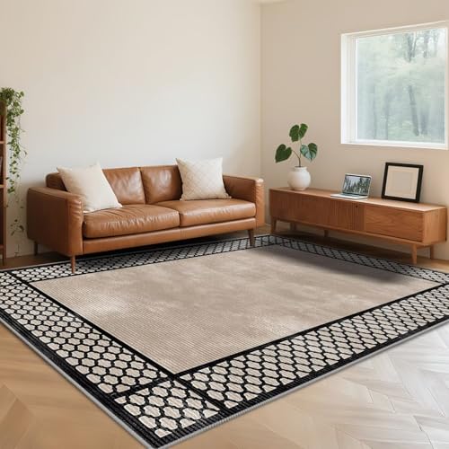 RUGMRZ Teppich Wohnzimmer Braun 180X250cm,Antirutsch Kurzflor Weich Traditionelle Klassik für Schlafzimmer,Esstisch,Flur von RUGMRZ