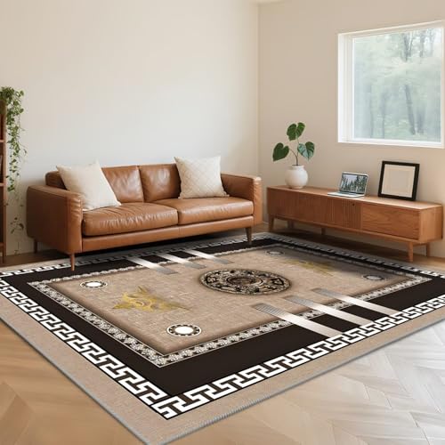 RUGMRZ Teppich Wohnzimmer Braun 60X90cm,Antirutsch Kurzflor Weich Traditionelle Klassik für Schlafzimmer,Wohn,Esszimmer von RUGMRZ