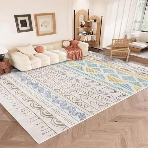 RUGMRZ Teppich Wohnzimmer Groß 60x120CM kinderzimmer teppiche mädchen Grau Blauer, Retro-geometrischer Teppich. Rugs for Living Room fußboden Balkon RUGMRZ Teppich Wohnzimmer Groß 60x120CM kinderzimmer teppiche mädchen Grau Blauer, Retro-geometrischer Teppich. Rugs for Living Room fußboden Balkon von RUGMRZ