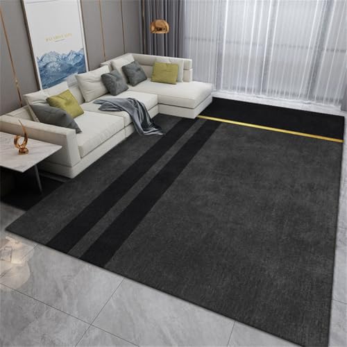 RUGMRZ Teppich Wohnzimmer Kurzflor 160X230Cm Möbelgleiter 4 Schwarz Leichtes Luxus Einfaches Schlafzimmer Pflegeleicht Flur von RUGMRZ