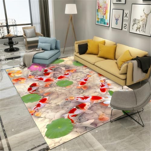 RUGMRZ Teppich Wohnzimmer Modern 170X240Cm Deko Wohnung Rosa Schmutzfangmatten Unter Esstisch Carpet Teppichfischschule Lotusblattmuster Ist EIN Muss Für Neue Hausde von RUGMRZ