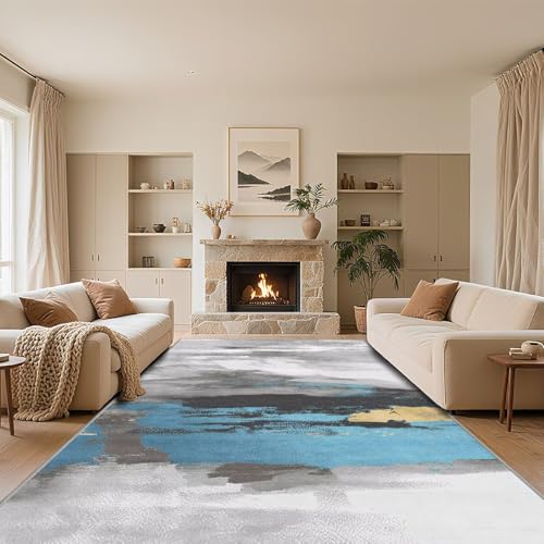 RUGMRZ Teppich Wohnzimmer Modern Grau 60x90cm,Abstrakte Kunst,Waschbar In Waschmaschine Kurzflor für Schlafzimmer,Wohnungs,Balkon RUGMRZ Teppich Wohnzimmer Modern Grau 60x90cm,Abstrakte Kunst,Waschbar In Waschmaschine Kurzflor für Schlafzimmer,Wohnungs,Balkon von RUGMRZ