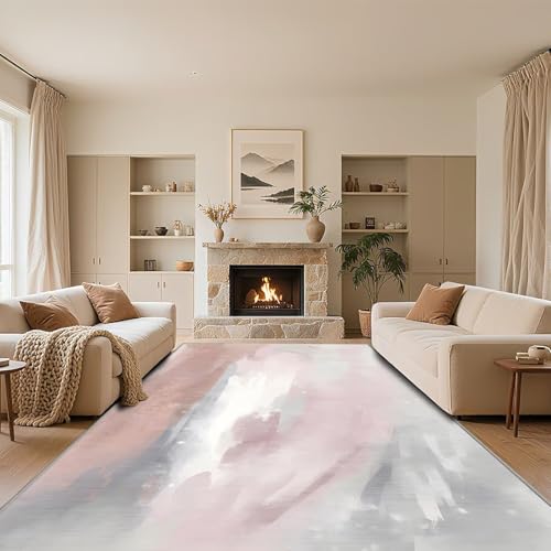 RUGMRZ Teppich Wohnzimmer Rosa 50x70cm,Moderner Stil,Waschbar In Waschmaschine Kurzflor Pflegeleicht für Schlafzimmer,Küche, RUGMRZ Teppich Wohnzimmer Rosa 50x70cm,Moderner Stil,Waschbar In Waschmaschine Kurzflor Pflegeleicht für Schlafzimmer,Küche, von RUGMRZ