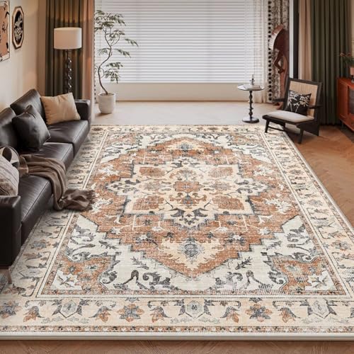 RUGMRZ Teppich Wohnzimmer Waschbar Khaki 200x300cm,Waschbarer Großer Teppich,Retro für Wohn,Esstisch,Gegend RUGMRZ Teppich Wohnzimmer Waschbar Khaki 200x300cm,Waschbarer Großer Teppich,Retro für Wohn,Esstisch,Gegend von RUGMRZ