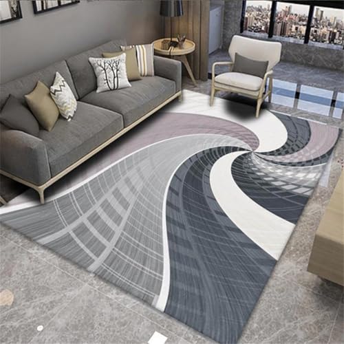 RUGMRZ Teppich Wohnzimmer Weich 100X200Cm Waschbar In Waschmaschine 25 Blau Einfaches Heim Schlafzimmer Geometrisch Maschinenwaschbar Flur Läufer rutschfest Kinderzimmer Mädchen von RUGMRZ
