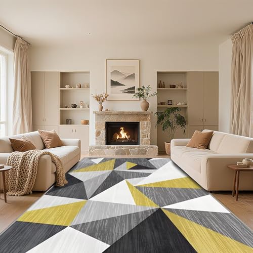 RUGMRZ Teppich Wonzimmer Schlafzimmer Teppiche Gelb 50x70cm,Kurzflor Waschbar In Waschmaschine für Esszimmer,Terrasse,Vorzimmer RUGMRZ Teppich Wonzimmer Schlafzimmer Teppiche Gelb 50x70cm,Kurzflor Waschbar In Waschmaschine für Esszimmer,Terrasse,Vorzimmer von RUGMRZ