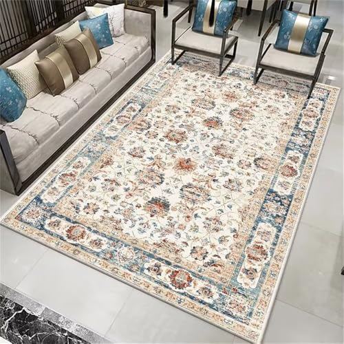 RUGMRZ Teppich XXL 160x200CM Couch Wohnzimmer Zimmer Teppichen Blau Retro-Blumen-Teppich Wohnzimmerteppich dünn RUGMRZ Teppich XXL 160x200CM Couch Wohnzimmer Zimmer Teppichen Blau Retro-Blumen-Teppich Wohnzimmerteppich dünn von RUGMRZ