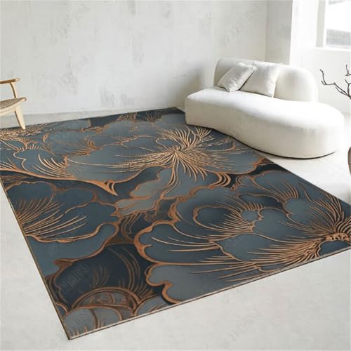 RUGMRZ Teppich XXL 300X400Cm Outdoorteppich 14 Blau Leichte Luxus Tinte Waschen Abstrakte Kunst Einfache Moderne Schwer Läufer Flur von RUGMRZ