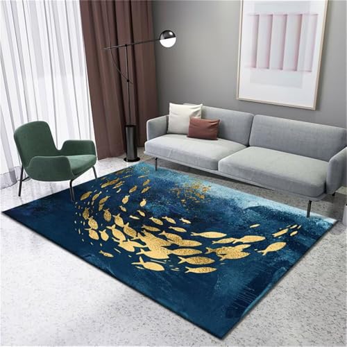 RUGMRZ Teppich XXL Wohnzimmer Sofa Modernes Design gelb und blau pflegeleicht Deko Schlafzimmer Teenager Mädchen Langfloorteppiche 100X160CM RUGMRZ Teppich XXL Wohnzimmer Sofa Modernes Design gelb und blau pflegeleicht Deko Schlafzimmer Teenager Mädchen Langfloorteppiche 100X160CM von RUGMRZ