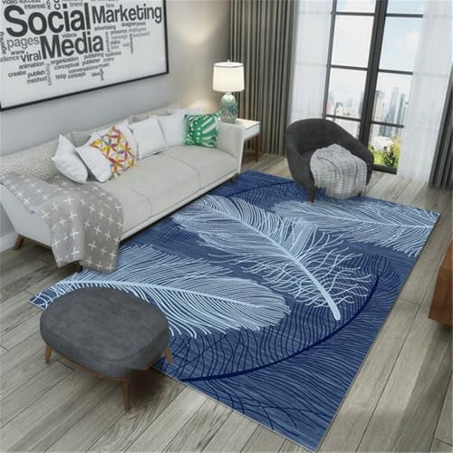 RUGMRZ Teppich Zimmer 50X80Cm Teppichläufer Flur rutschfest Blau Sitzecke Kinderzimmer Deko Esszimmer Teppiche Für Flurfedermuster Schlafzimmer Wohnzimmer Verschiedene Größen RUGMRZ Teppich Zimmer 50X80Cm Teppichläufer Flur rutschfest Blau Sitzecke Kinderzimmer Deko Esszimmer Teppiche Für Flurfedermuster Schlafzimmer Wohnzimmer Verschiedene Größen von RUGMRZ