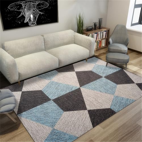 RUGMRZ Teppich Zuschneidbar 120X160Cm Möbelgleiter Mehrfarbig Sofa Wohnzimmer Zimmer Deko Kinderzimmer Mädchen Teppichgeometrisches Einfaches Flur Ru von RUGMRZ