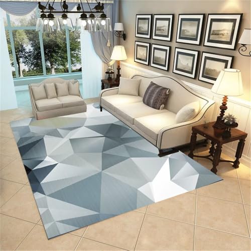 RUGMRZ Teppich unter esstisch Kinderteppich Jungen 100x120CM mädchen Teenager blau Leicht zu reinigender Flur Teppischsclafzimmer von RUGMRZ