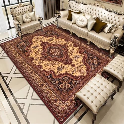 RUGMRZ Teppich unter esstisch Wohnzimmer Teppichboden 100x120CM Designer Teppiche kinderzimmer waschbar rot Vintage Blumen Zimmer Teppichen Kinderteppich Mädchen RUGMRZ Teppich unter esstisch Wohnzimmer Teppichboden 100x120CM Designer Teppiche kinderzimmer waschbar rot Vintage Blumen Zimmer Teppichen Kinderteppich Mädchen von RUGMRZ