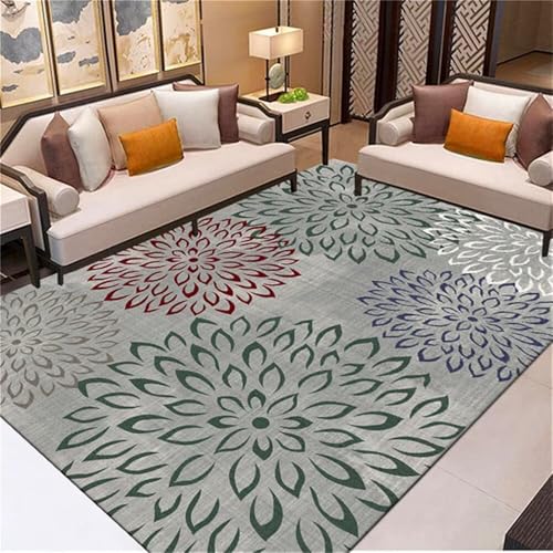 RUGMRZ Teppiche Grünes Blattmuster Schlafzimmer Teppich langlebig Kinderzimmer Jungen 90x190cm von RUGMRZ