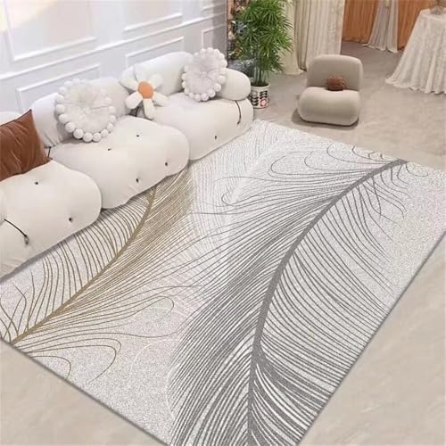 RUGMRZ Teppichmatte 300x400CM Grau Kinder Teppiche Jungs kinderzimmer deko Teppich Großer mit Federmuster XXL waschbare+teppiche Wohnzimmer waschbar RUGMRZ Teppichmatte 300x400CM Grau Kinder Teppiche Jungs kinderzimmer deko Teppich Großer mit Federmuster XXL waschbare+teppiche Wohnzimmer waschbar von RUGMRZ