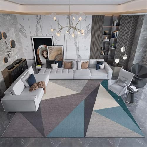 RUGMRZ Teppischsclafzimmer 200x290CM blau teppichläufer rutschfest Flur Dekoration Grauer grüner geometrischer Teppich XXL Hall Teppiches gameing Room deko teppiche RUGMRZ Teppischsclafzimmer 200x290CM blau teppichläufer rutschfest Flur Dekoration Grauer grüner geometrischer Teppich XXL Hall Teppiches gameing Room deko teppiche von RUGMRZ