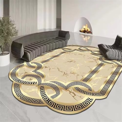 RUGMRZ Terrasse Deko 80X160Cm Waschbare Teppiche In Waschmaschine 15 Gold Teppich Waschbar Creative Home Leichter Luxus Exotisches Wohnzimmer Unregelmäßiger Marmor von RUGMRZ