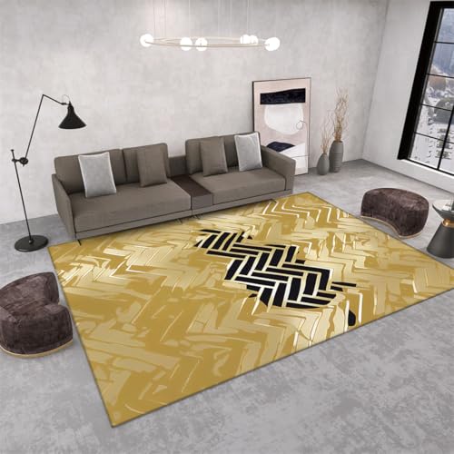 RUGMRZ Terrasse Teppich 140X200Cm Schlafzimmer Deko Modern 28 Gold Wohnzimmer Waschbar In Waschmaschine Schreibtisch Sofa Nachttisch Studie Abstrakt Schwarz RUGMRZ Terrasse Teppich 140X200Cm Schlafzimmer Deko Modern 28 Gold Wohnzimmer Waschbar In Waschmaschine Schreibtisch Sofa Nachttisch Studie Abstrakt Schwarz von RUGMRZ