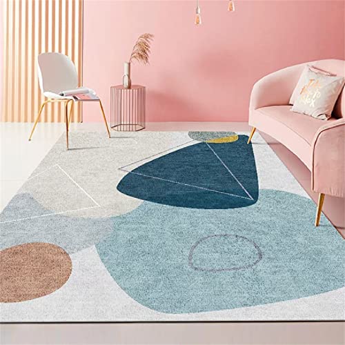 RUGMRZ Tische Wohnzimmer Weicher Teppich Teppich Reinigung Kinderteppich blau Wohnzimmer Schlafzimmerbereich Teppich Heimtextilien Kinderteppich Mädchen 120X160cm von RUGMRZ