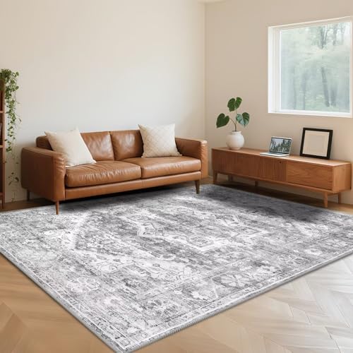 RUGMRZ Vintage Teppich Grau 120X180cm,Weich Kurzflor Kuschel Waschbar für Schlafzimmer,Esstisch,Flur,Wohnzimmer RUGMRZ Vintage Teppich Grau 120X180cm,Weich Kurzflor Kuschel Waschbar für Schlafzimmer,Esstisch,Flur,Wohnzimmer von RUGMRZ