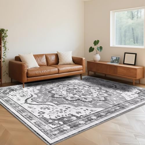 RUGMRZ Vintage Teppich Grau 180X250cm,Weich Kurzflor Kuschel Waschbar für Schlafzimmer,Esstisch,Flur,Wohnzimmer RUGMRZ Vintage Teppich Grau 180X250cm,Weich Kurzflor Kuschel Waschbar für Schlafzimmer,Esstisch,Flur,Wohnzimmer von RUGMRZ