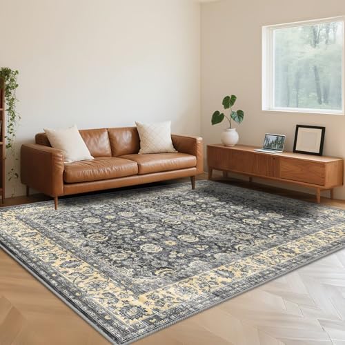 RUGMRZ Vintage Teppich Schwarz 60X90cm,Weich Kurzflor Kuschel Waschbar für Schlafzimmer,Esstisch,Flur,Wohnzimmer RUGMRZ Vintage Teppich Schwarz 60X90cm,Weich Kurzflor Kuschel Waschbar für Schlafzimmer,Esstisch,Flur,Wohnzimmer von RUGMRZ