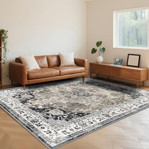 RUGMRZ Vintage Teppich Schwarz 60X90cm,Weich Kurzflor Kuschel Waschbar für Schlafzimmer,Esstisch,Flur,Wohnzimmer RUGMRZ Vintage Teppich Schwarz 60X90cm,Weich Kurzflor Kuschel Waschbar für Schlafzimmer,Esstisch,Flur,Wohnzimmer von RUGMRZ