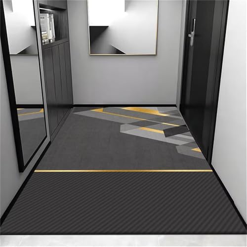 RUGMRZ Vorleger Teppich Deko Tisch Wohnzimmer Grau-gelbes geometrisches Design Pastell Fußbodenheizung Geeignet 200X250CM von RUGMRZ