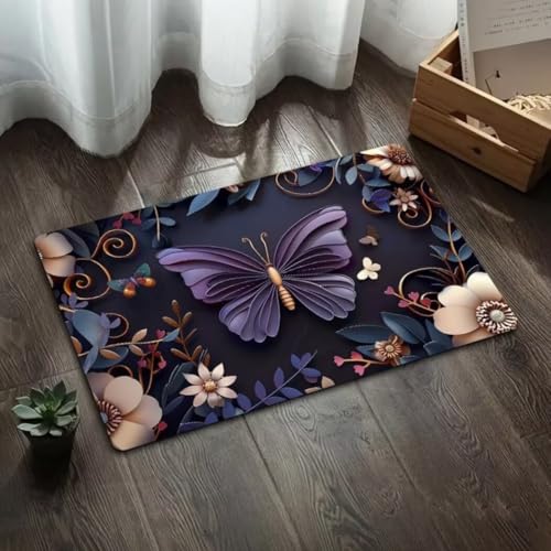 RUGMRZ Vorraum Teppich rutschfeste Und Verschmutzungsbeständige Wasserwäschbare Schmetterling-Muster-Türpasse Carpet Relax Violett Outdoor Rug Deko Männer Wohnung 300X400CM RUGMRZ Vorraum Teppich rutschfeste Und Verschmutzungsbeständige Wasserwäschbare Schmetterling-Muster-Türpasse Carpet Relax Violett Outdoor Rug Deko Männer Wohnung 300X400CM von RUGMRZ