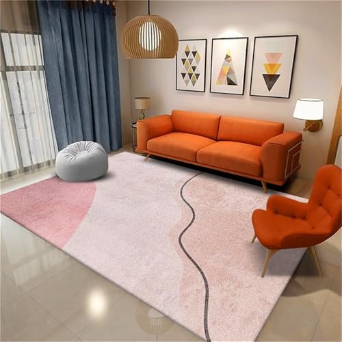 RUGMRZ Vorzimmer Möbel Rosa grau minimalistisches Design moderner Stil Teppich Esszimmer 60x100cm von RUGMRZ