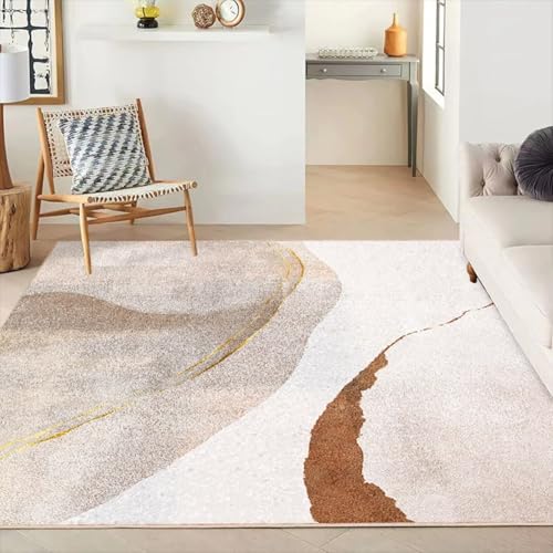 RUGMRZ Waschbar Bettumrandung Teppich,Kurzflor Mini Modernes Rechteck für Couchtisch,Esstisch,Schreibtischstuhl Kaki40x60cm von RUGMRZ