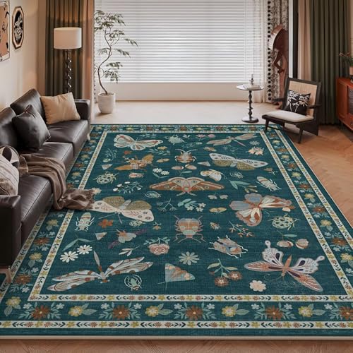 RUGMRZ Waschbar Fussmatte Innen 60X90cm,Antirutsch,Flach Schmetterlingsmuster Dunkelblaufür Flur,Haustür,Eingangs RUGMRZ Waschbar Fussmatte Innen 60X90cm,Antirutsch,Flach Schmetterlingsmuster Dunkelblaufür Flur,Haustür,Eingangs von RUGMRZ