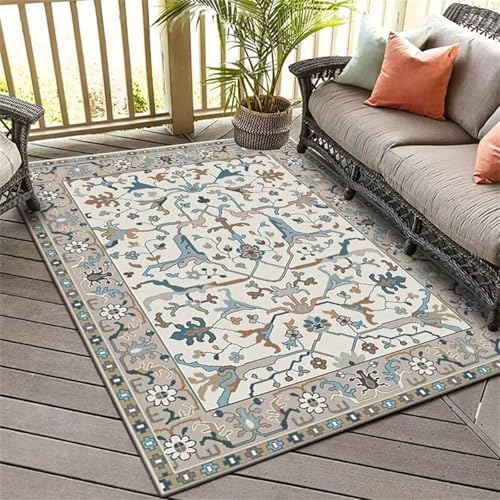 RUGMRZ Waschbar In Waschmaschine Bettvorleger Schlafzimmer Teppich Bleu/Gris 60x90CM, Fußabstreifer Flore rétro for Gaming Zimmer Kinderzimmere Mädchen Wohnungs RUGMRZ Waschbar In Waschmaschine Bettvorleger Schlafzimmer Teppich Bleu/Gris 60x90CM, Fußabstreifer Flore rétro for Gaming Zimmer Kinderzimmere Mädchen Wohnungs von RUGMRZ