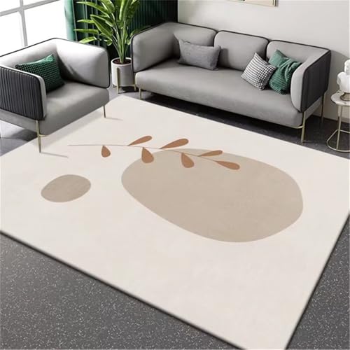 RUGMRZ Waschbar In Waschmaschine Flurteppiche Beige 60x90cm, Kuschelig Weich Innen Modernes minimalistisches Design für Wohnzimmer Schlafzimmer Nachttisch von RUGMRZ