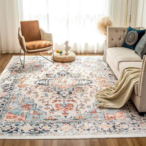 RUGMRZ Waschbar In Waschmaschine Fussmatte Innen Beige/Bleu 60x90CM, Eingangsbereich Flore rétro for Boden Jugendzimmer Mädchen Esstisch RUGMRZ Waschbar In Waschmaschine Fussmatte Innen Beige/Bleu 60x90CM, Eingangsbereich Flore rétro for Boden Jugendzimmer Mädchen Esstisch von RUGMRZ