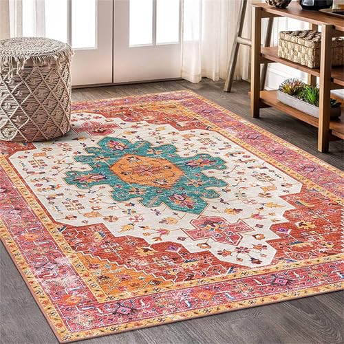 RUGMRZ Waschbar In Waschmaschine Fussmatte Innen Couleur 60x90CM, Türmatte Flore rétro for Teenager Mädchen Zimmer Schreibtischstuhl Gegend von RUGMRZ
