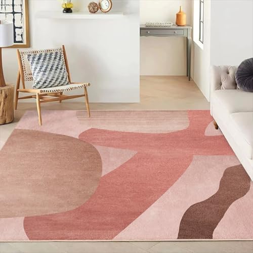RUGMRZ Waschbar In Waschmaschine Küche Teppich,Weich Modernes Rechteck für Küche,Mädchenzimmer,Schreibtischstuhl Rosa100x160cm von RUGMRZ