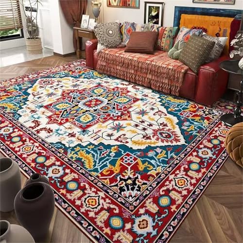 RUGMRZ Waschbar In Waschmaschine Rug Rouge 60x90CM, Fussabtreter Flore rétro for Kindermädchen Weltraum Bettumrandung von RUGMRZ