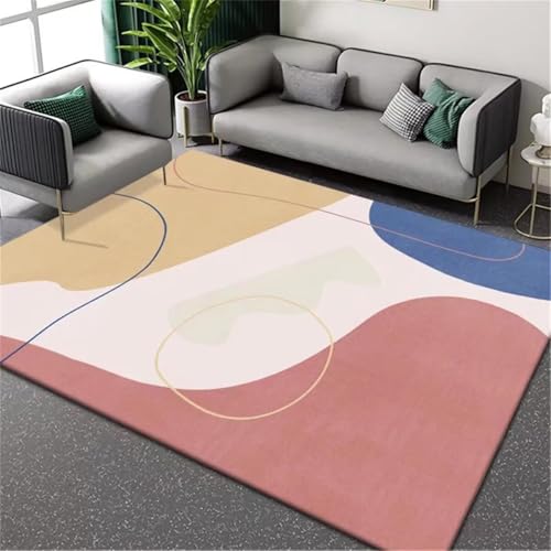 RUGMRZ Waschbar In Waschmaschine Teppich Schlafzimmer rosa blau 60x90cm, Kurzflor Fußabtreter Modernes minimalistisches Muster für das Wohnzimmer Ankleidezimmer RUGMRZ Waschbar In Waschmaschine Teppich Schlafzimmer rosa blau 60x90cm, Kurzflor Fußabtreter Modernes minimalistisches Muster für das Wohnzimmer Ankleidezimmer von RUGMRZ