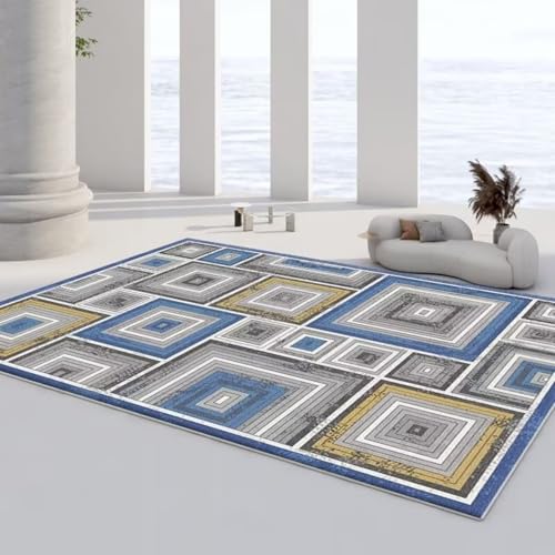 RUGMRZ Waschbar In Waschmaschine Teppich Wohnzimmer,Antirutsch Groß Moderne Geometrie für Wohn,Jugendzimmer,Terassenaussen Blau180x250cm RUGMRZ Waschbar In Waschmaschine Teppich Wohnzimmer,Antirutsch Groß Moderne Geometrie für Wohn,Jugendzimmer,Terassenaussen Blau180x250cm von RUGMRZ