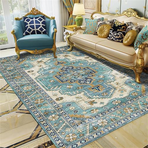 RUGMRZ Waschbar In Waschmaschine Teppiche Gegend Bleu 140x200CM, Floral rétro for Zubehör Schreibtisch Dekoration Wohnung RUGMRZ Waschbar In Waschmaschine Teppiche Gegend Bleu 140x200CM, Floral rétro for Zubehör Schreibtisch Dekoration Wohnung von RUGMRZ